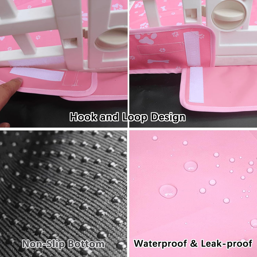 Dog Playpen Bottom Pad Fits for 36 Inch 4 Panels Exercise Pet Playpen, Dog Crate Pad Puppy Playpen Pad, Hoop and Loop