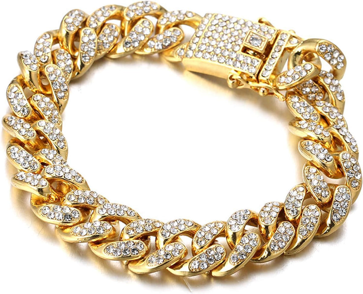 Gold Chain for Men - The Royal - Iced Out 14/20MM Gold/Platinum White/Rose Gold/Rhodium Black Cuban Link Chain