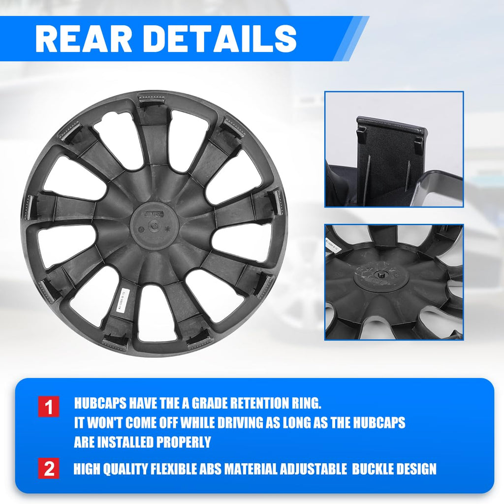 4 Packs Hubcaps 13 Inch, 13" Wheel Covers Replacement, Lacquer