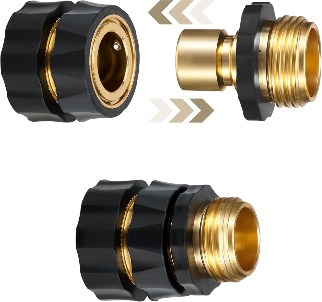 Twinkle Star 3/4 Inch Garden Hose Fitting Quick Connector Set, 4 Sets