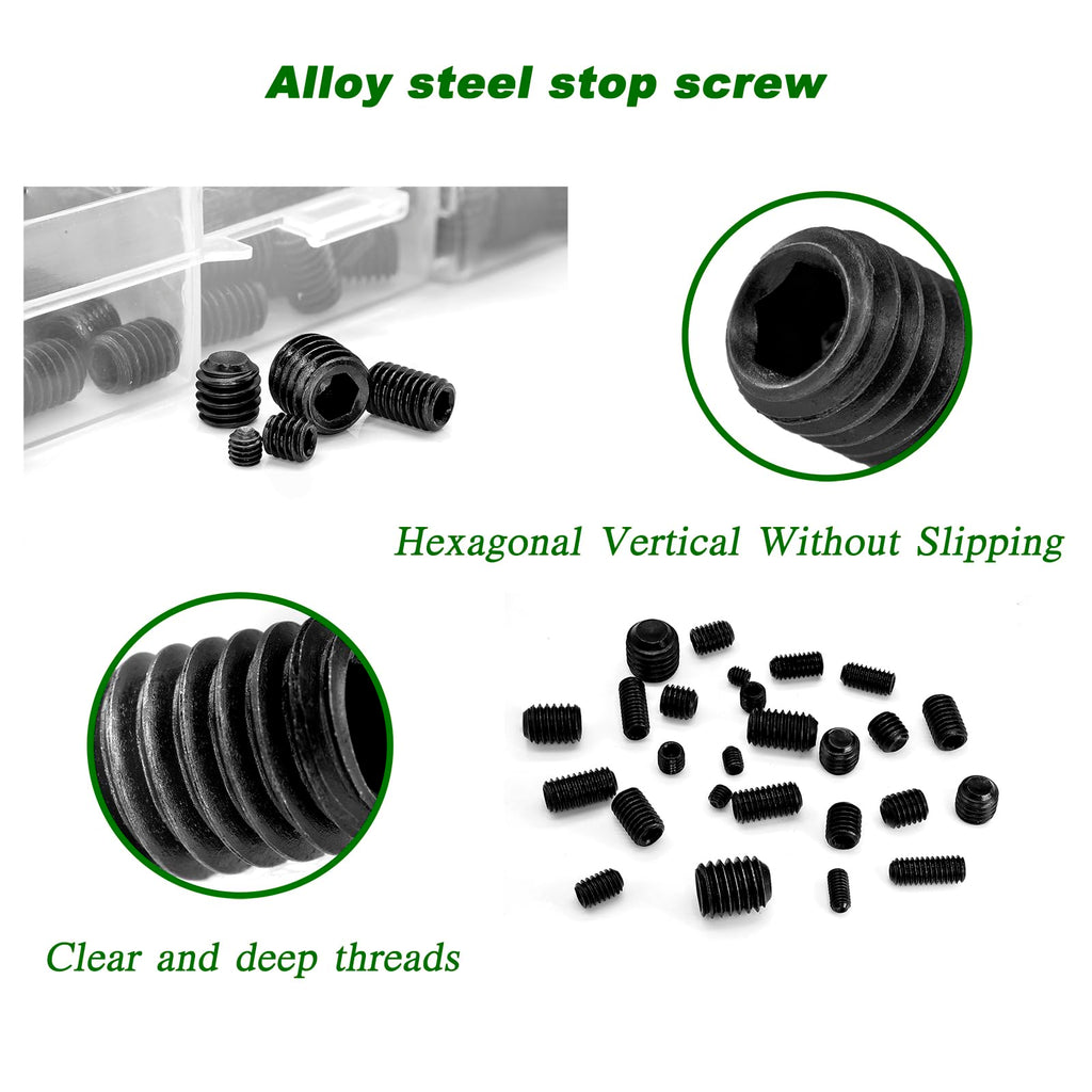 AJUER 500Pcs Hex Drive Cup-Point Screws