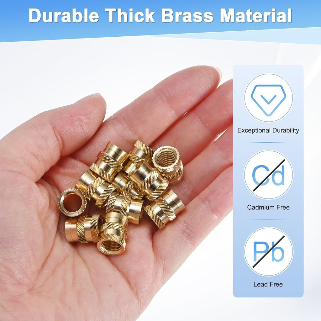 M METERXITY 20-Pack Threaded Inserts M8x12x10mm Brass