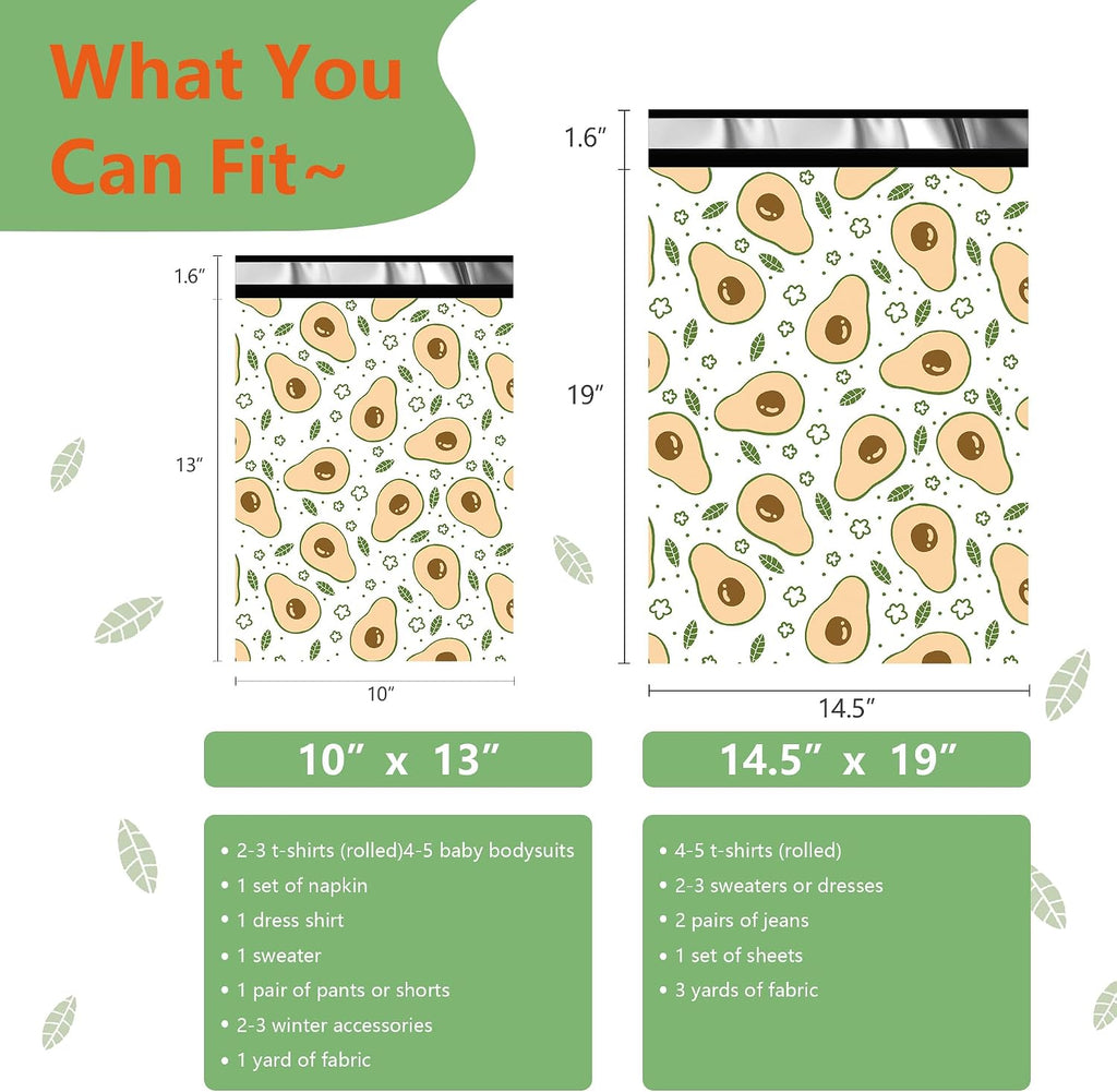 Poly Mailers 10x13 Inch, 25 Pack, Avocado Self-Seal Shipping Bags