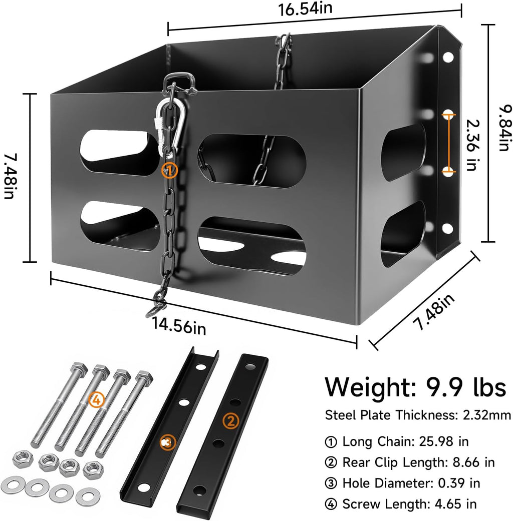 Jerry Gas Cans Holder Rack 5 Gallon/20 Liter, Lockable Metal Steel Jerry Gasoline Cans Mount Brackets, Fuel Jug