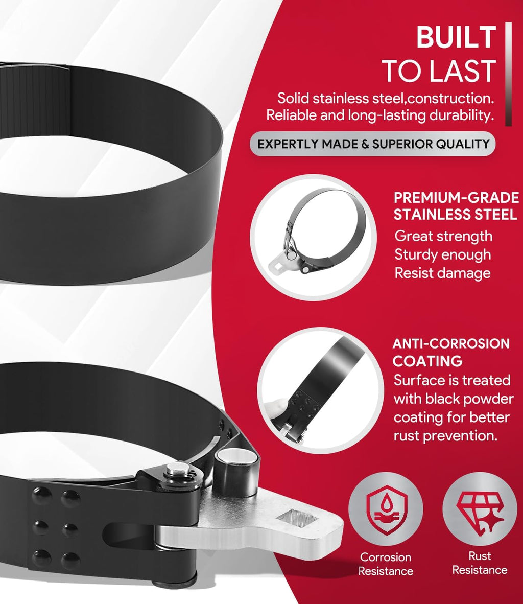 2322D Heavy-Duty Oil Filter Wrench, 5-1/4" to 5-3/4", Use with 1/2" Square Drive, Air Dryer Diesel Truck Large Oil