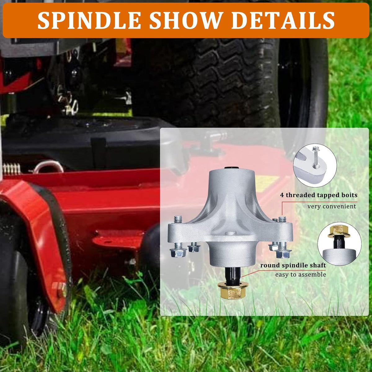 Lawn Mower Spindle Replace for Toro Exmark Oz-line, Toro SS4235 SS5000 SS4200 and Timecutter 5060, Part Numbers
