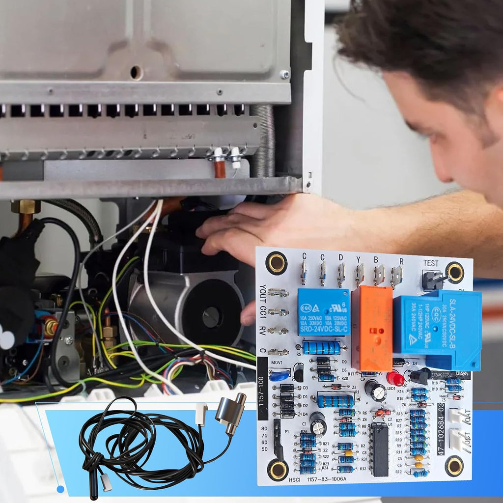 JOJOCY Upgraded Heat Pump Defrost Control Board & Sensor 47-21517-16, Direct Replacement for Rh-eem, Ruu-d, Weat-her King, Compatible with Multiple Models, 24VAC