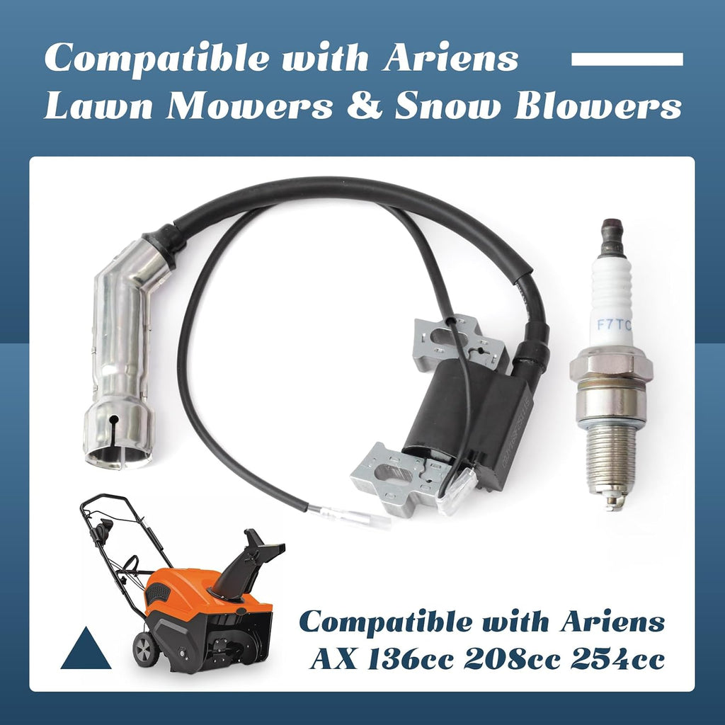 20001042 Ignition Coil Compatible with Ariens Lawn Mowers and Snow Blowers AX 136cc 208cc 254cc Parts Replace 08201024 08200807, with Spark Plug Wire
