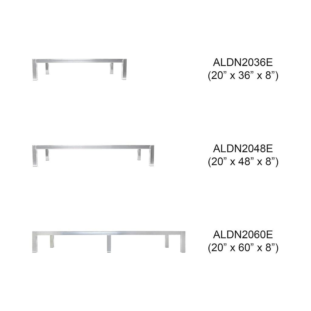 Aluminum dunnage rack, 20" x 60" x 8" 1800 lbs capacity, comes in each