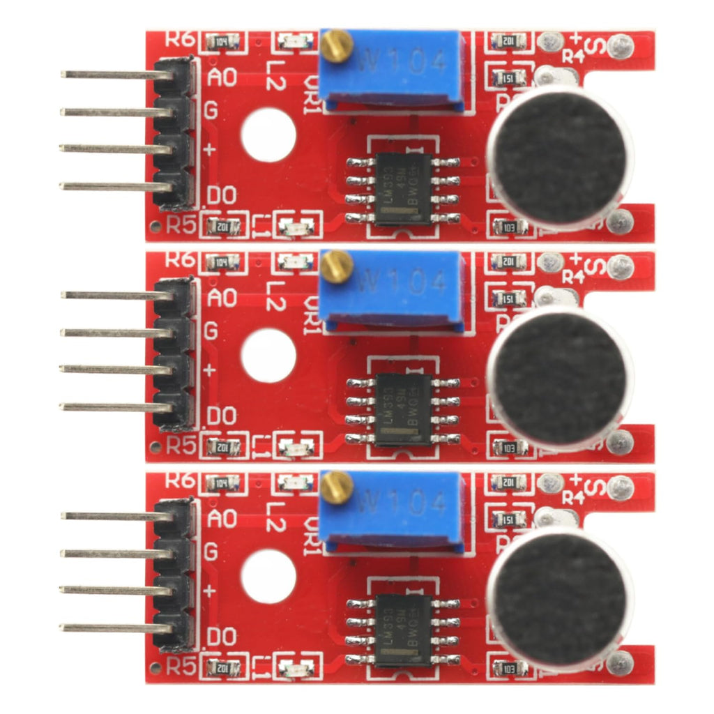 3 PCS Microphone Voice Sound Sensor Detection Module for Arduino Microphone AVR PIC Analog Digital Output Sensors