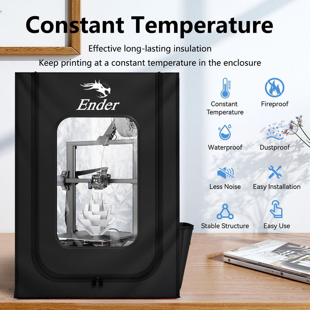 Official 3D Printer Enclosure with Fan Interface, 550 * 650 * 750mm Fireproof Dustproof Constant Temperature