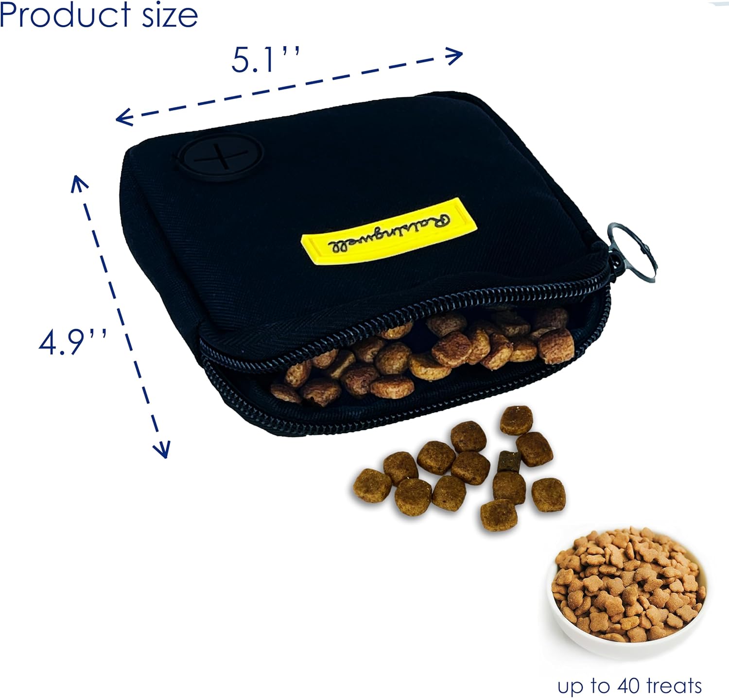 Dog Treat Pouch for Pet Walking and Training with Clicker Poop Bags Small Fanny Zipper Pack Holder for Puppy Snack