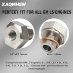 LS Oil Pressure Sensor Adapter M16-1.5 to 1/8" NPT for GM LS Engines