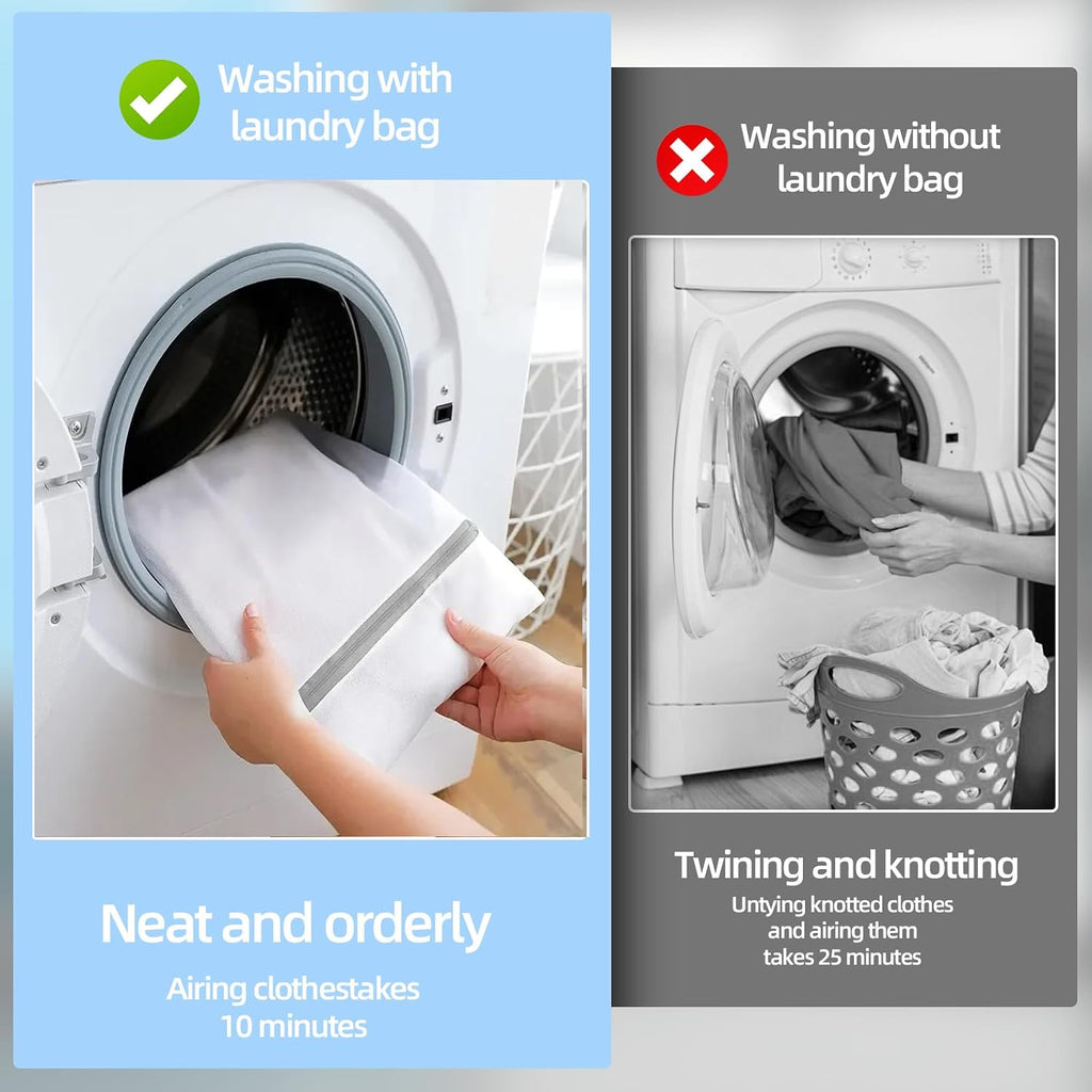 Mesh Laundry Bags, Mesh Wash Bags, Durable Mesh Structure with Strong Zipper, Suitable for Underwear, Delicate