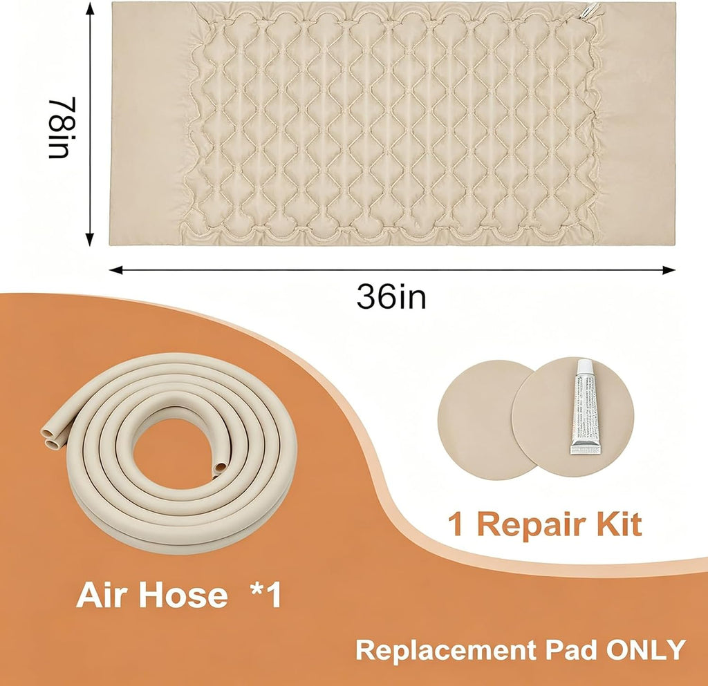 Alternating Air Pressure Mattress Pad Replacement – Pressure Relief Topper with 130 Air Cells – Waterproof & Heat