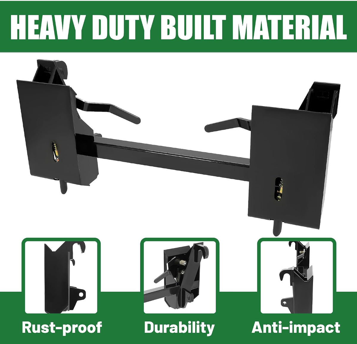 4000Lbs Universal Quick Attach Skid Steer Adapter Bucket Latch Compatible with Global John Deere Loaders Skid Steer