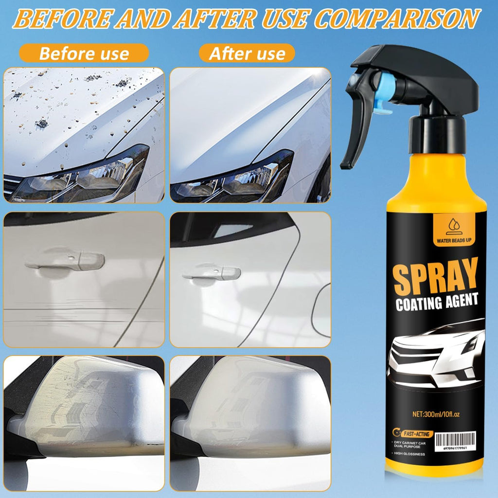 Car Coating Spray Kit, Nano Hydrophobic Ceramic Coating, Easy-to-Spray Auto Paint Protection, Includes Microfiber