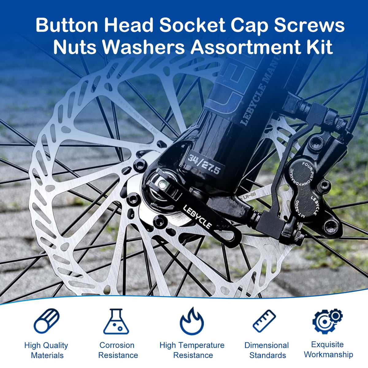 600 Pieces M3 Button Head Socket Cap Screws Nuts Washers Set Black
