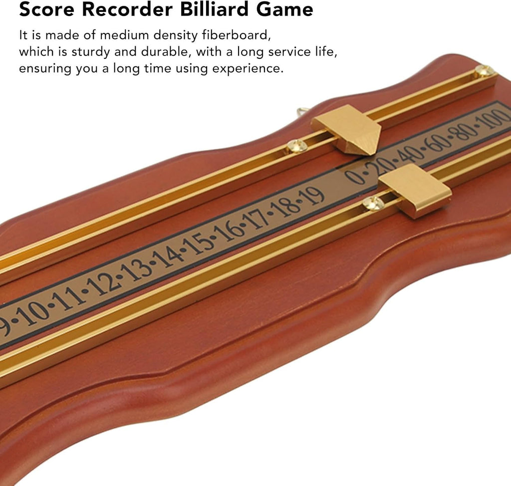 Billiard Game Scorer, 2 Track Wavy Billiard Score Board Medium Density Fiberboard and Metal Billiard Game Score