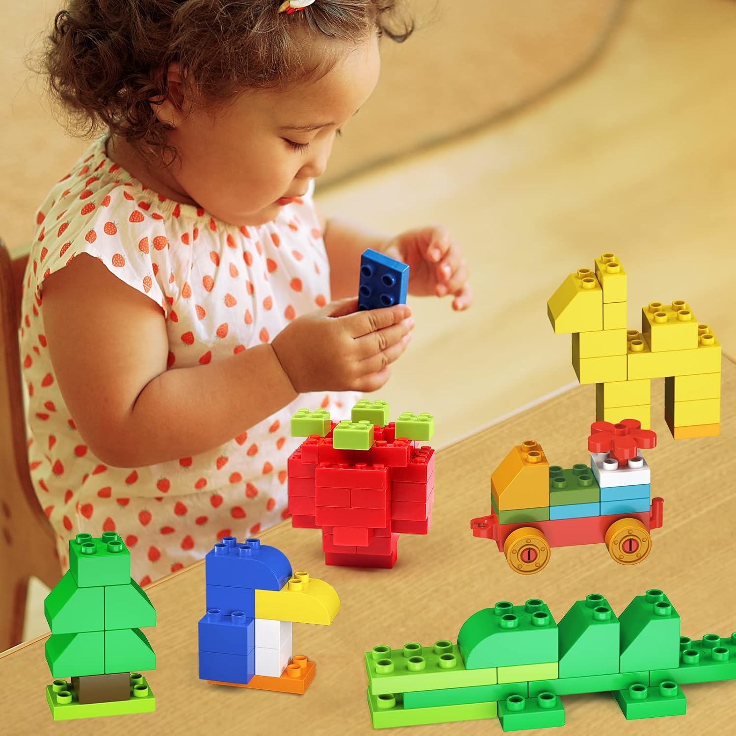 138 Piece Building Blocks for Kids Toddlers, Classic Big Bricks Set Compatible with All Major Brands, STEM Large