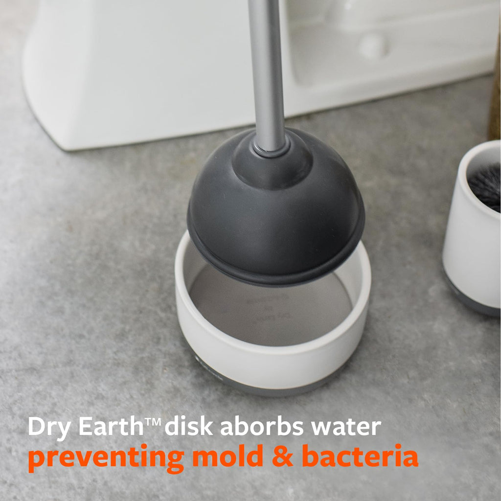 Quick Drying Toilet Plunger, White