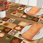 Plaid Pumpkin Maple Leaves Fall Placemats Set of 4