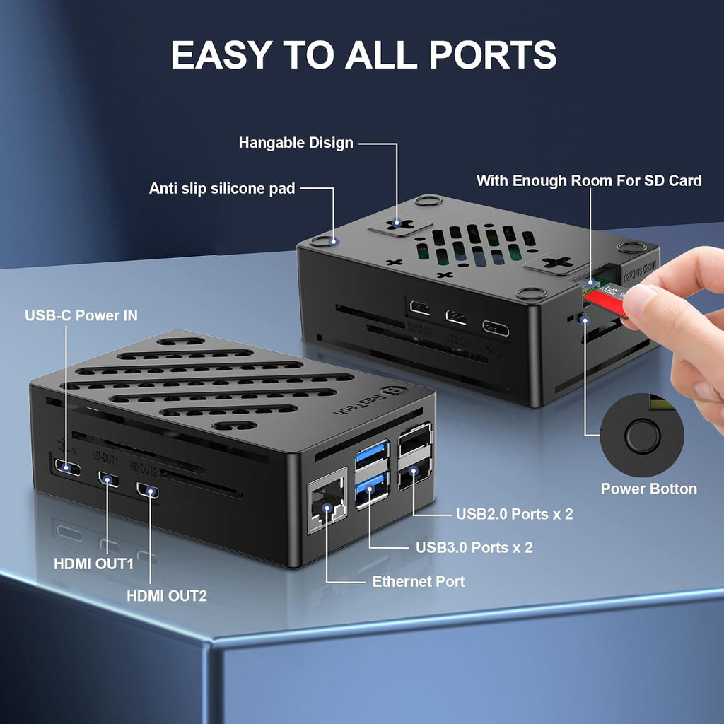 RasTech Accessories Kit for Raspberry Pi 5 Case with Active Cooler Compatible with Pi 5 16GB/8GB/4GB/2GB Board