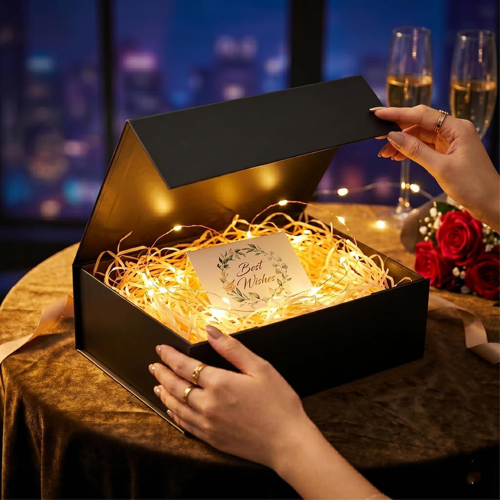 Black Gift Box, 9.5x6x3'' Gift boxes for Presents with Lids