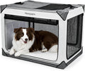 Collapsible Soft Dog Crate 36 Inch, Portable Travel Pet Crate for Large Dogs with 4-Door Mesh, Large Dog Kennel