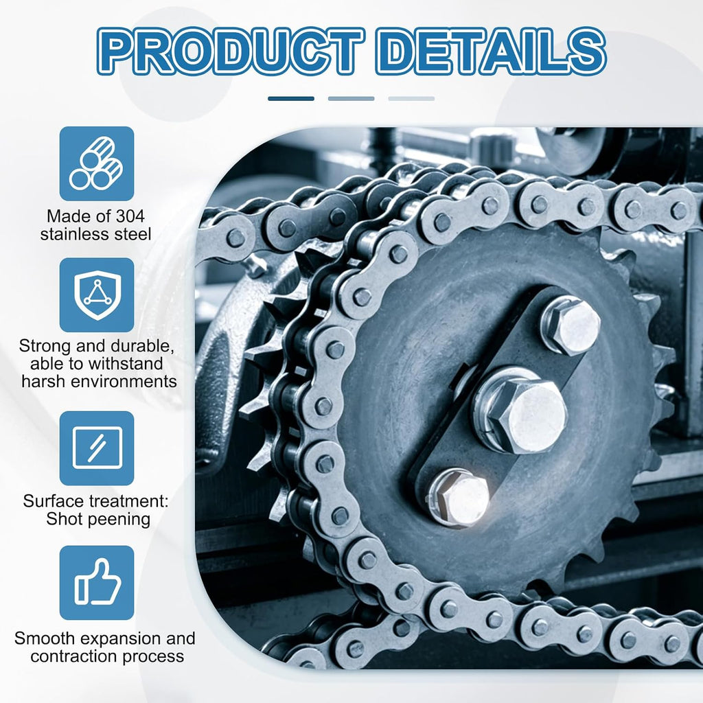 DTGN ANSI #50/ISO (DIN) 10A-1 Roller Chain 10 Ft 192 Links Stainless Steel