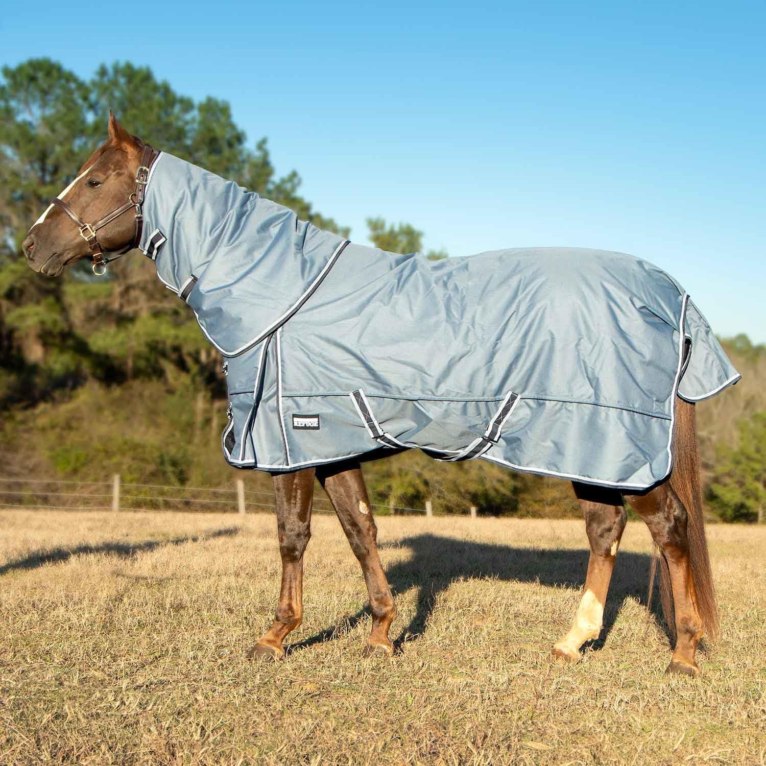 Poplar Head Refuge 1200D Waterproof Horse Turnout Blanket, Detachable Neck, 360g Insulation, Winter Stable Sheet