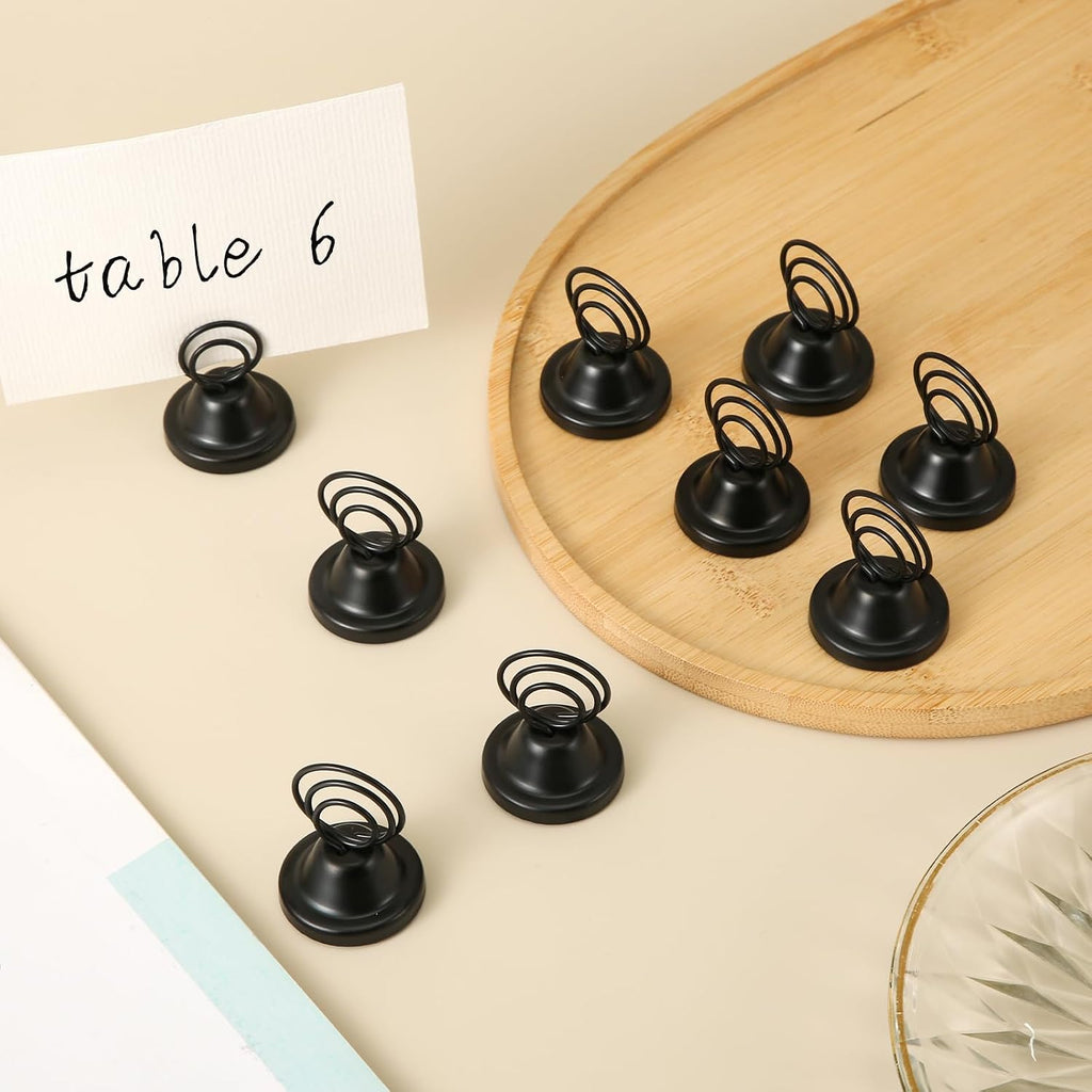 12Pcs Table Number Holders, Metal Black Finish Wire Picture Stands Name Menu Clips Place Card/ Memo/Photo Table Sign