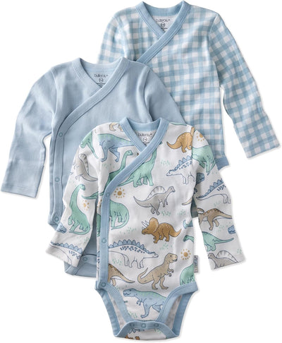 Sterling 3-Pack Side Snap Long Sleeve Bodysuits 100% Cotton