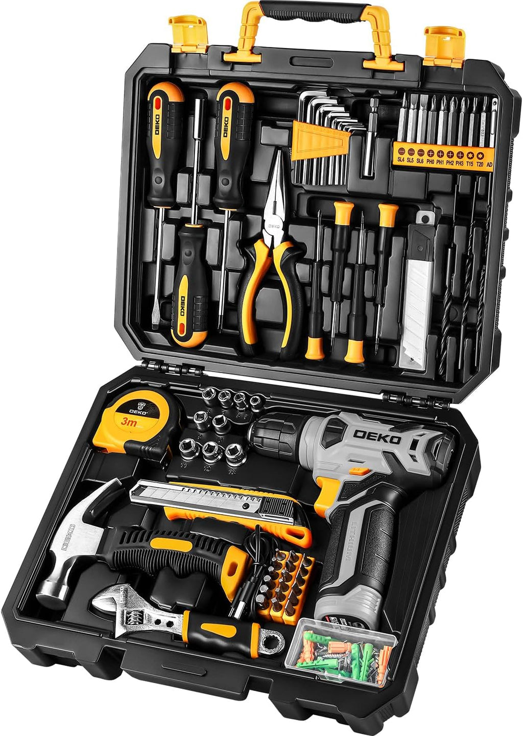 Tool Set：Tool Kit with 8V Cordless Drill,Tool Box with Drill,Hand Drill Set for Men & Women,Home Tool Kits for House