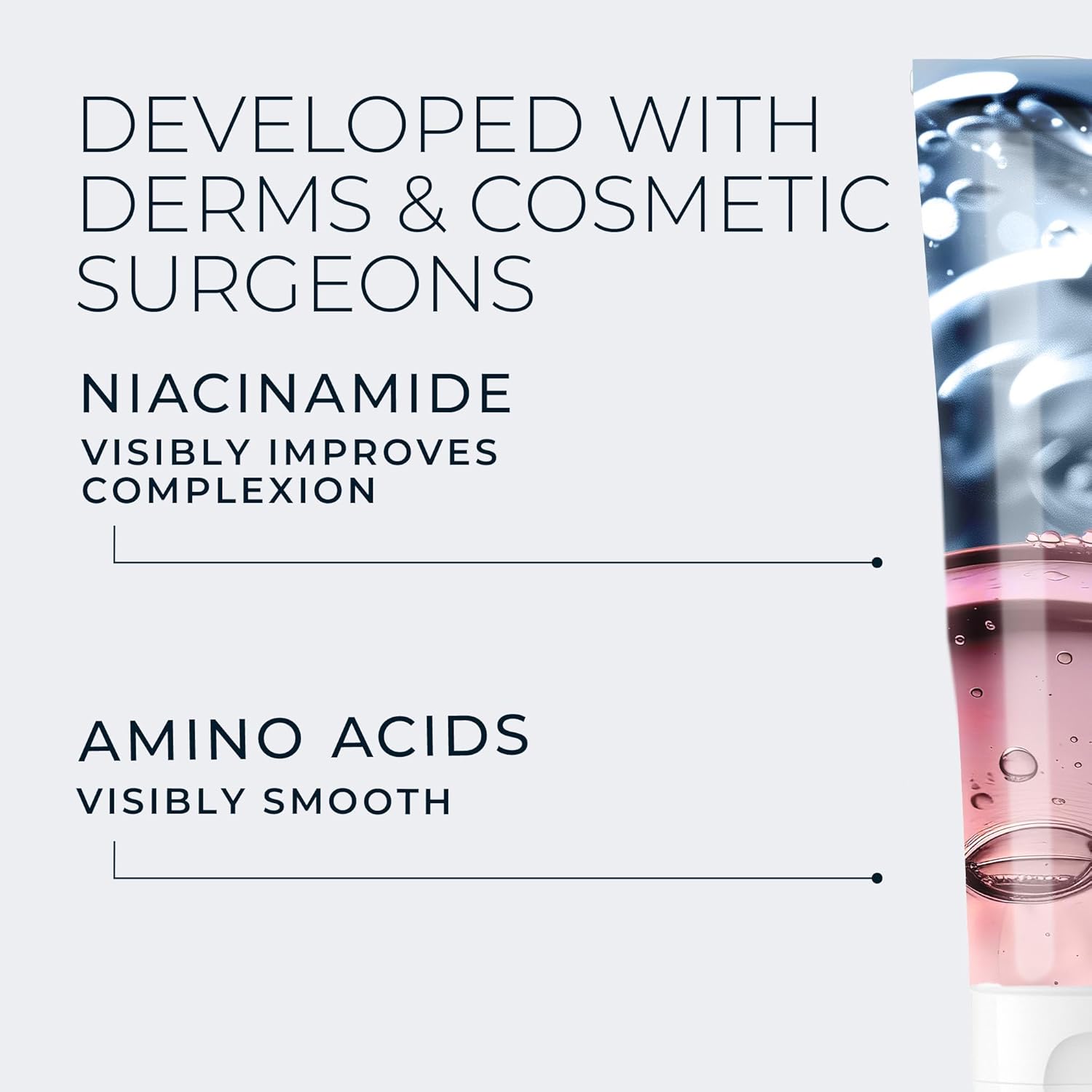 Derm Correxion Serum Facial Cleanser with Niacinamide and Amino Acids for Anti-Aging & Fine Lines, Makeup Remover, 6