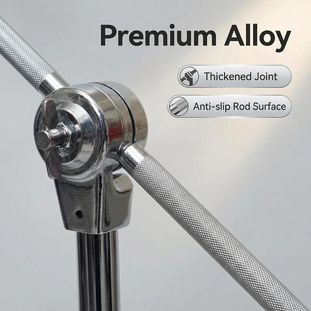 Cymbal Stand, Drum Hardware, Adjustable, Heavy Duty, Non-Slip, Sturdy Straight & Boom Combo, Double Braced Legs