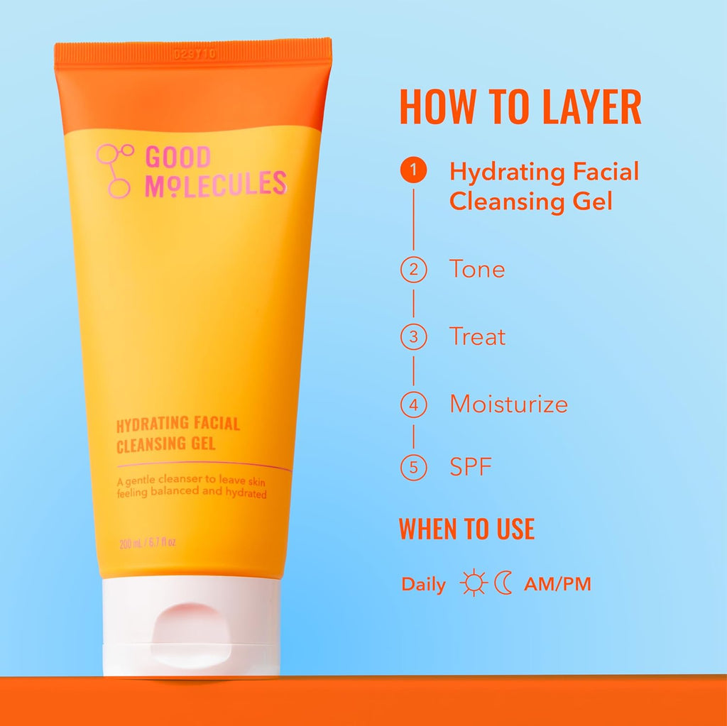 Hydrating Facial Cleansing Gel, Gentle Face Wash, 6.7 fl oz | Gentle daily face wash that removes impurities without