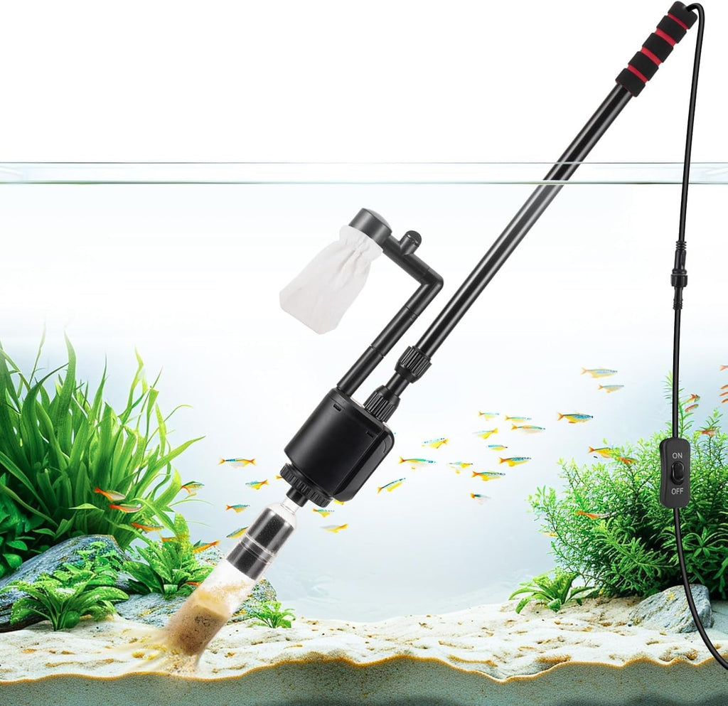 Electric Aquarium Vacuum Gravel Cleaner, 6 in 1 Automatic Fish Tank Vacuum Cleaning Tools Kit Water Changer