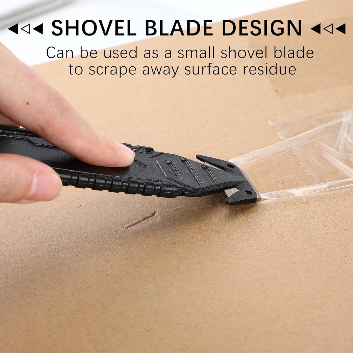 10 Pcs Safety Box Cutter with Concealed Blade Opener, Black