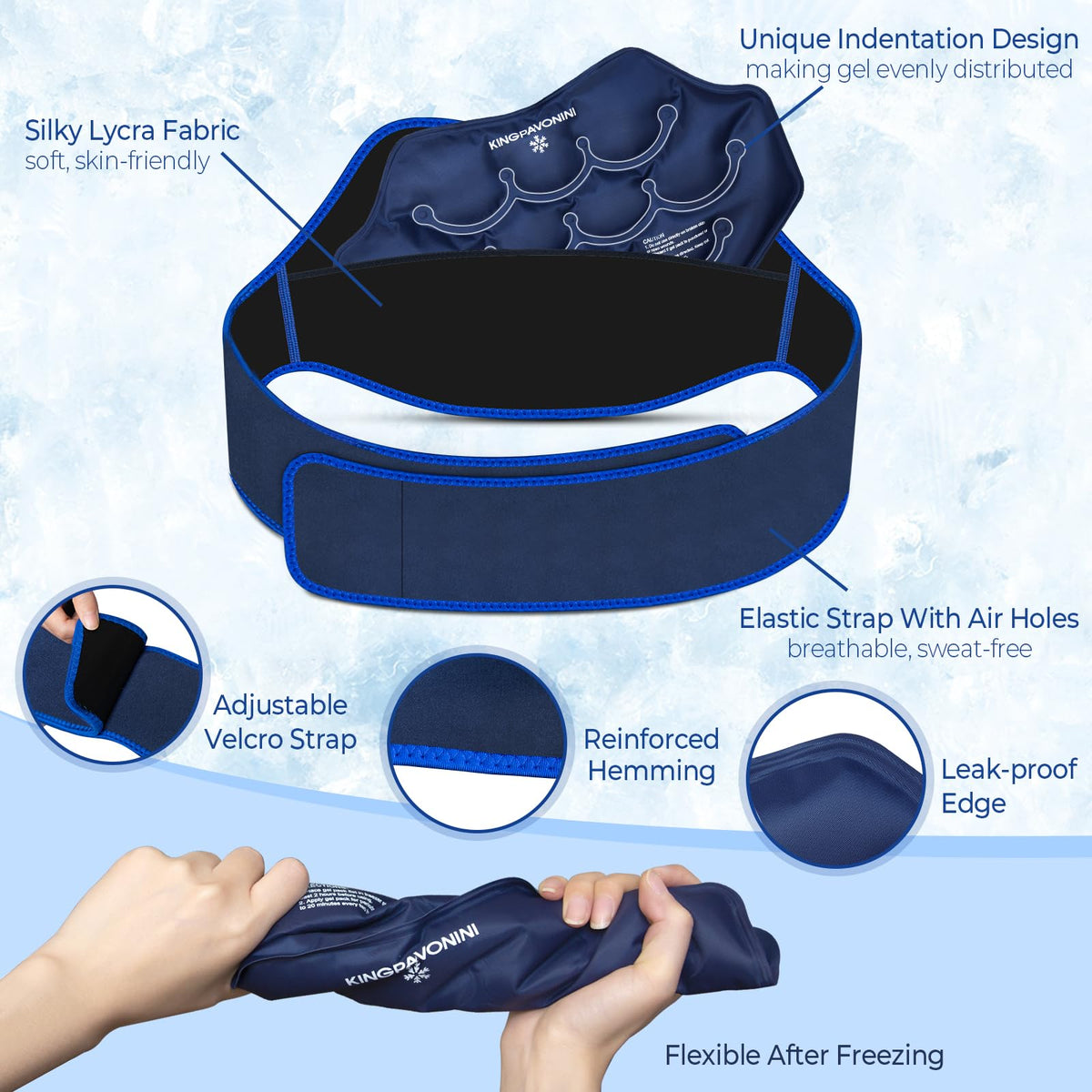 Extra Large Ice Pack for Back Pain Relief, 1 Gel Pack, Blue