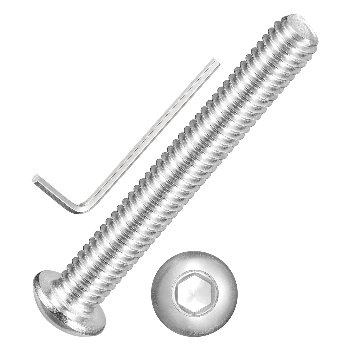 Kozelo 20pcs Button Head Socket Cap Screw-5/16-18x2-1/4 304Stainless Steel