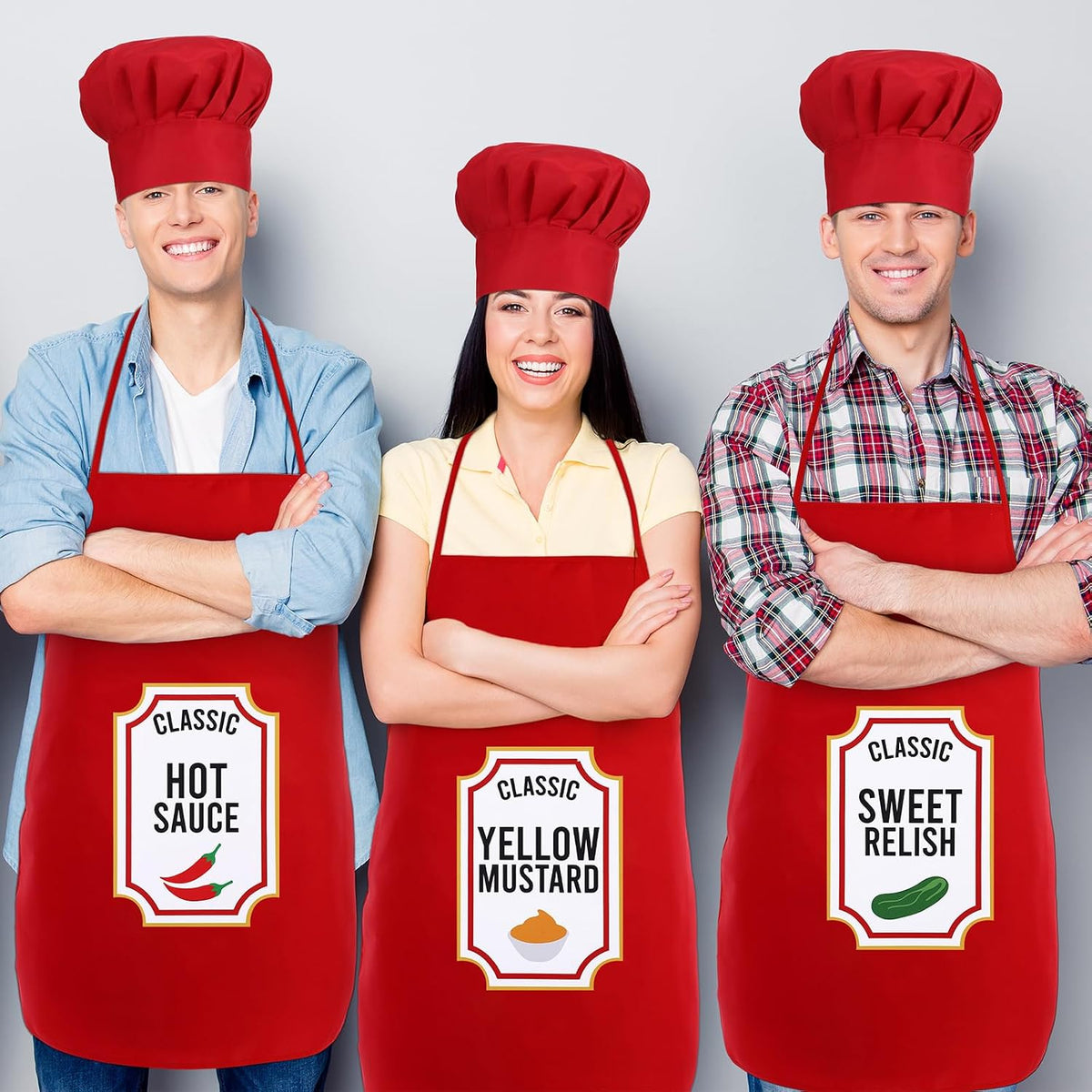 9 Set Funny Group Costume Apron with Hats