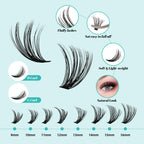 Clusters Kit 320Pcs, 30D+40D D Curl Wispy Eyelash Extensions