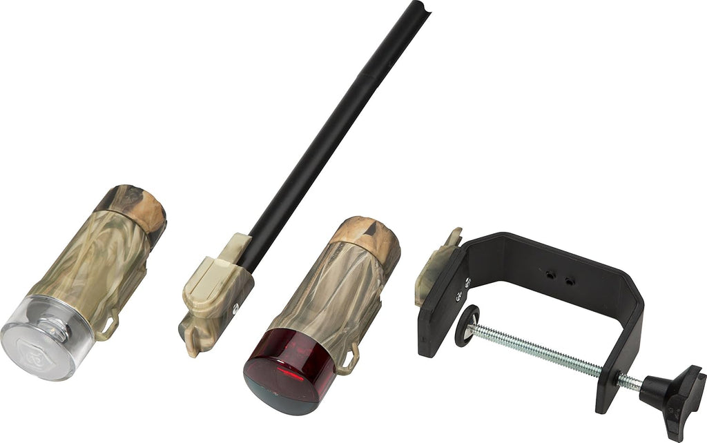attwood Portable Navigation LED Light Kit, Realtree Max-5 Camouflage, Clamp-on or Deck Mount with Threaded Pole Stern, 14191-7