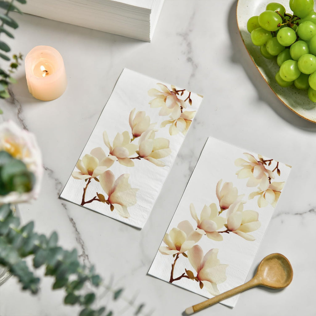 100Pcs Paper Napkins, Magnolia Grandiflora