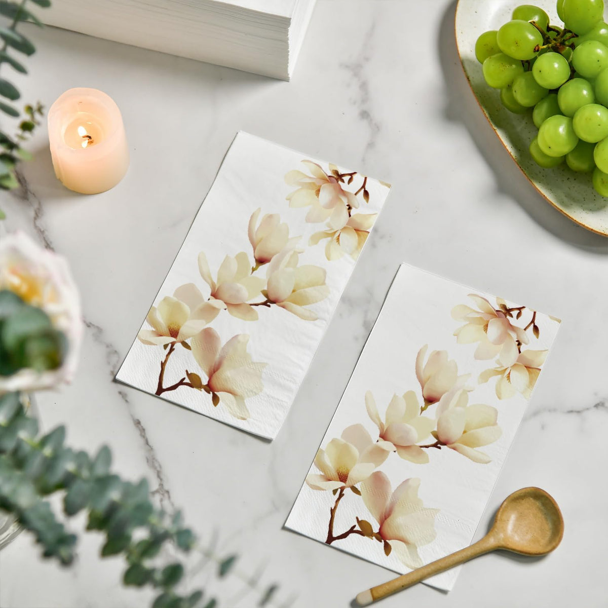 100Pcs Paper Napkins, Magnolia Grandiflora