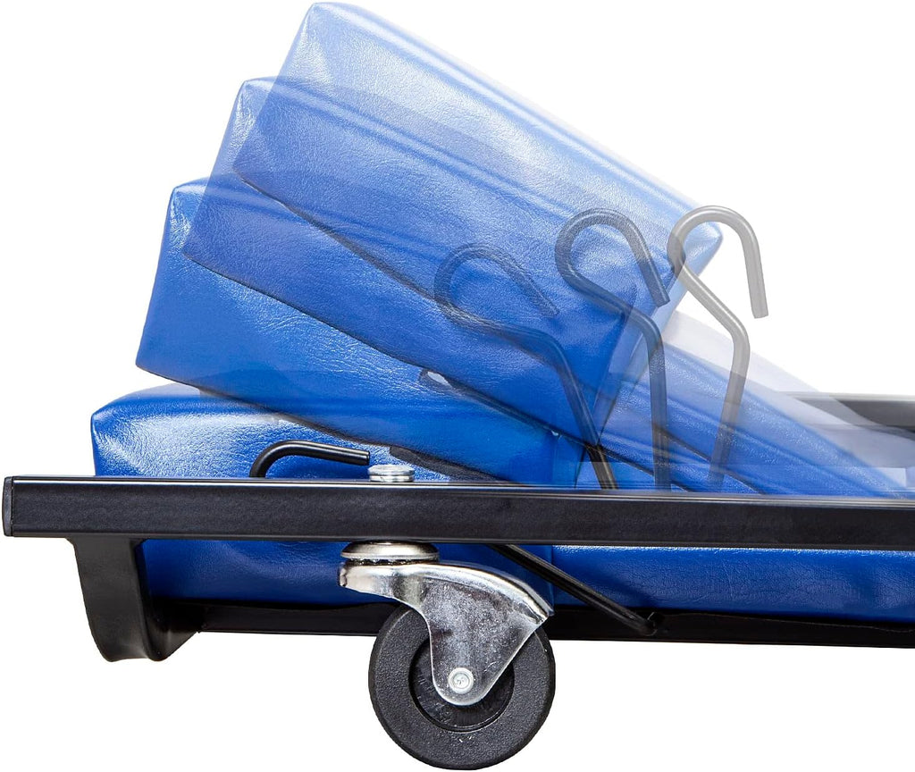 40" Padded Rolling Garage/Shop Creeper with Adjustable Headrest and 6 Casters,Mechanic Cart, Blue TR6452 Torin