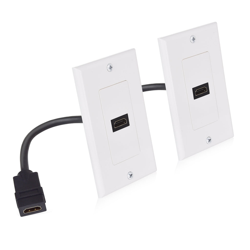 Cable Matters 2-Pack 1-Port 4K HDMI Wall Plate, White