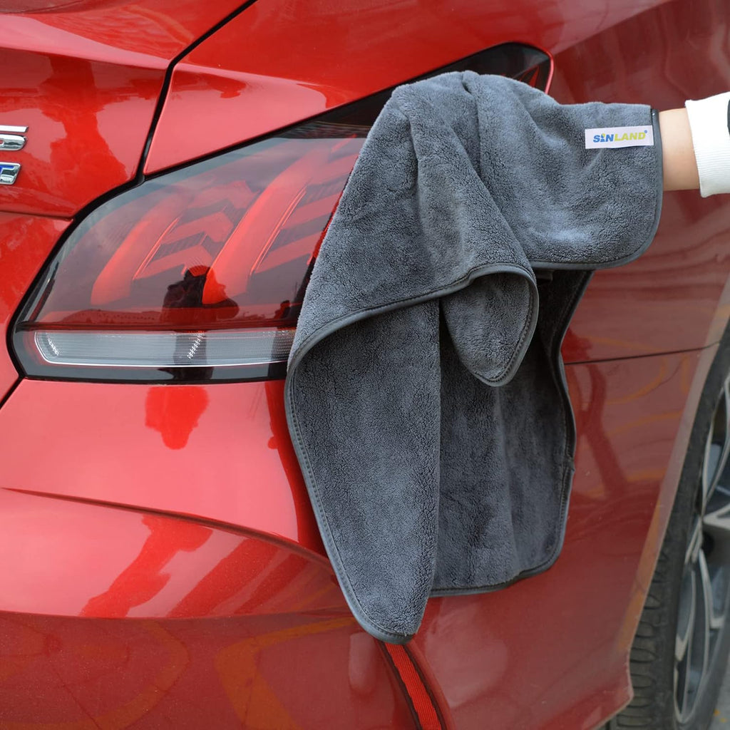 Microfiber Drying Towels for Cars Detailing 16 x 24inch 6 Pack Grey