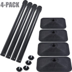 4-Pack Crowd Control Stanchion Set with 10Ft Retractable Belt